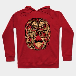 Red and Cream Metamorphosis Wave of Thoughts Hoodie